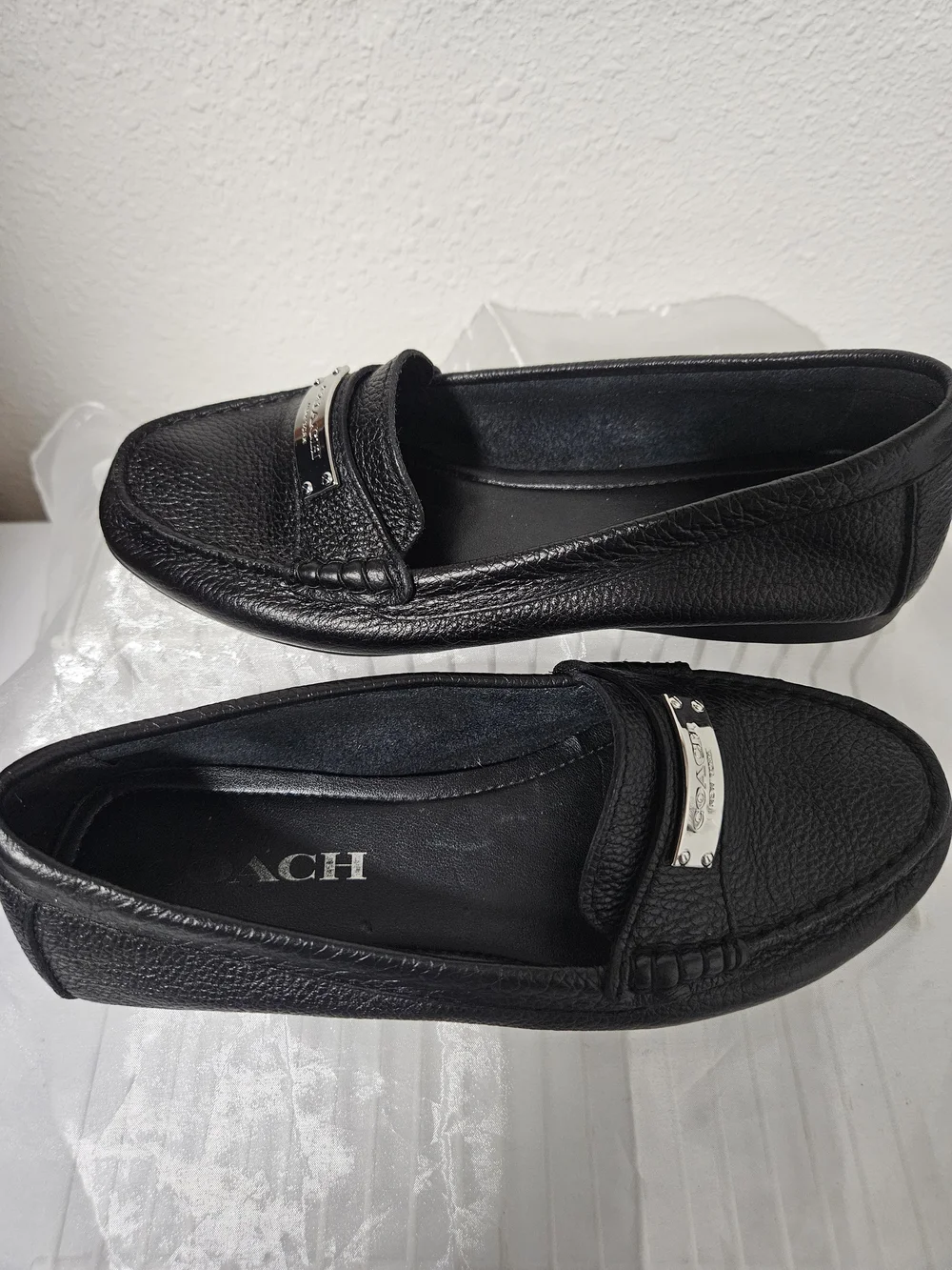 Coach Black Leather Driving Loafers